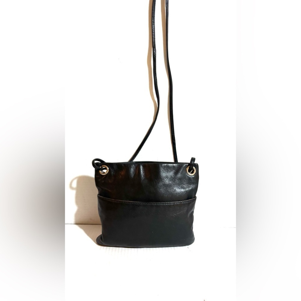 Margot Elegant Black Leather Crossbody Bag